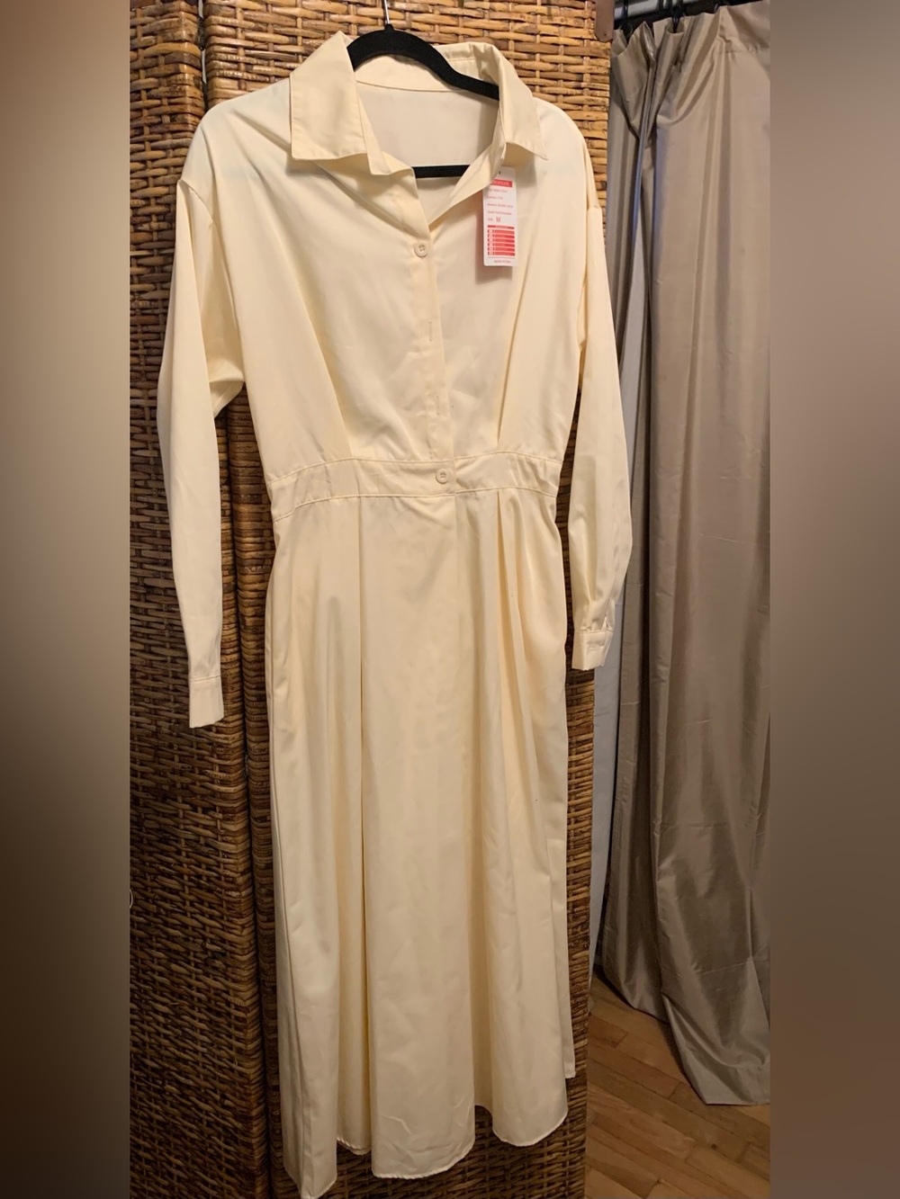 Classic Cream-Pale Yellow L/S  Shirt Dress